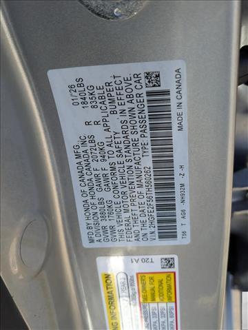 2026 Honda Civic Sedan Sport Roseville CA