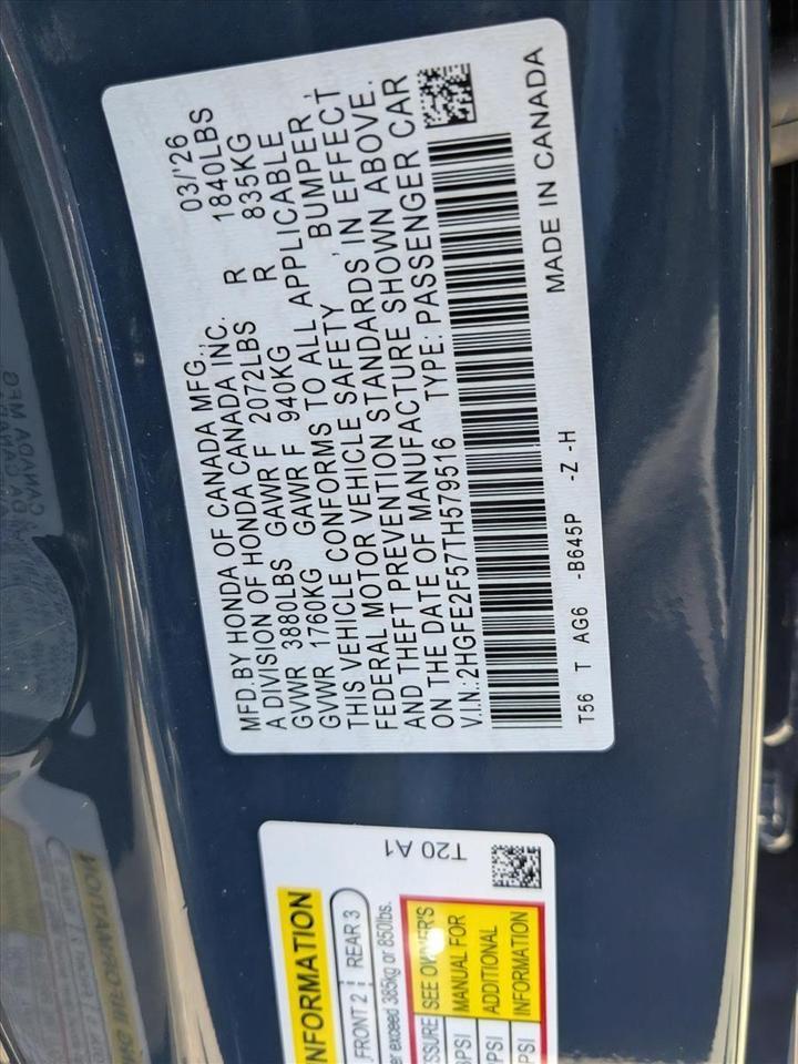 2026 Honda Civic Sedan Sport Roseville CA