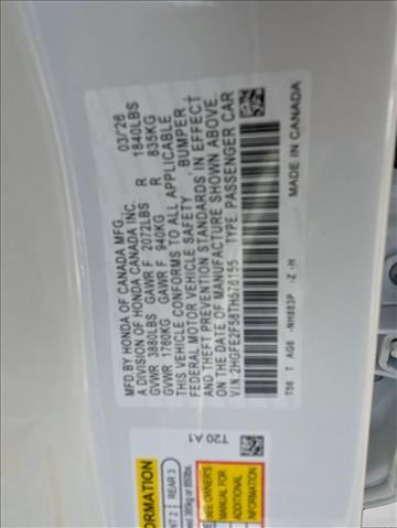 2026 Honda Civic Sedan Sport Roseville CA