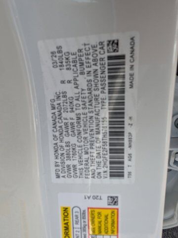 2026 Honda Civic Sedan Sport Roseville CA