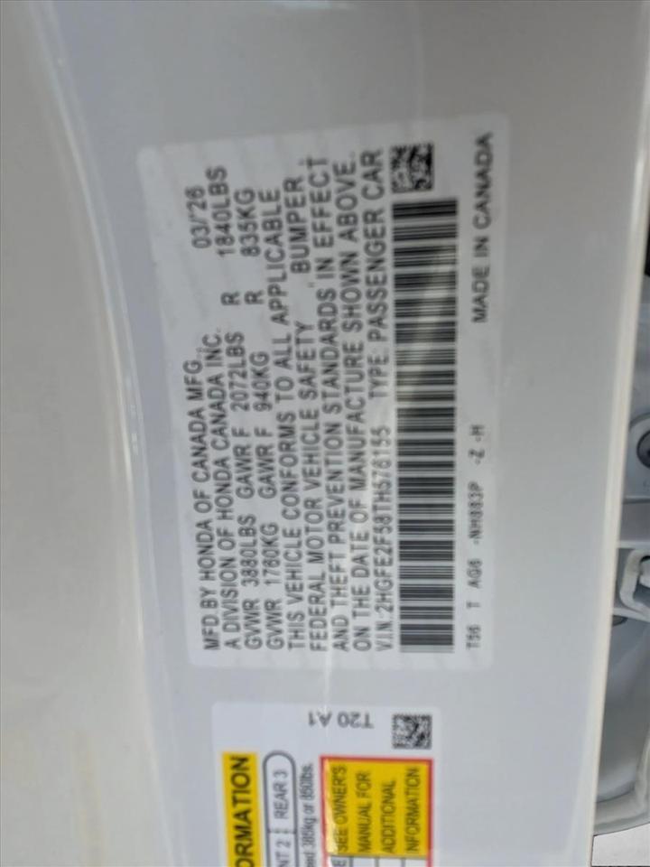2026 Honda Civic Sedan Sport Roseville CA