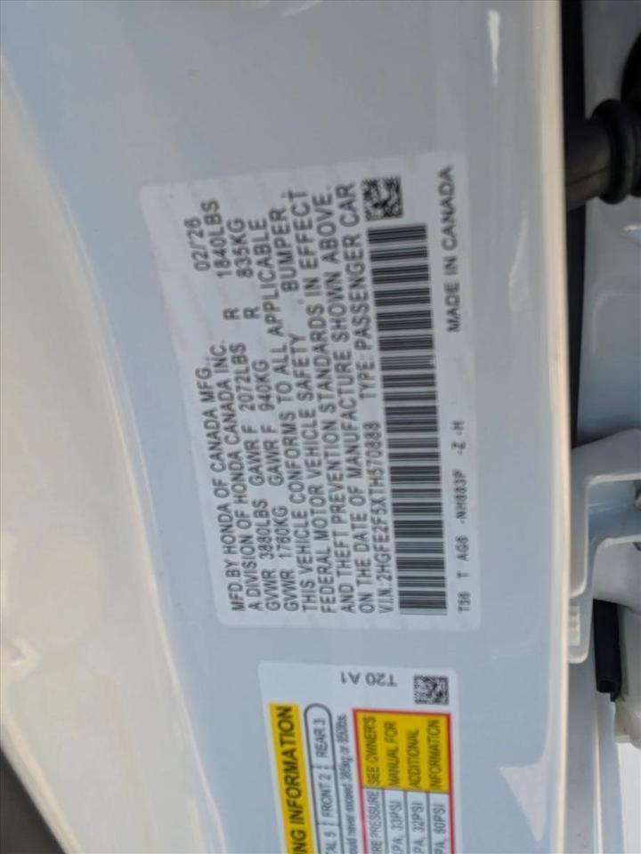 2026 Honda Civic Sedan Sport Roseville CA