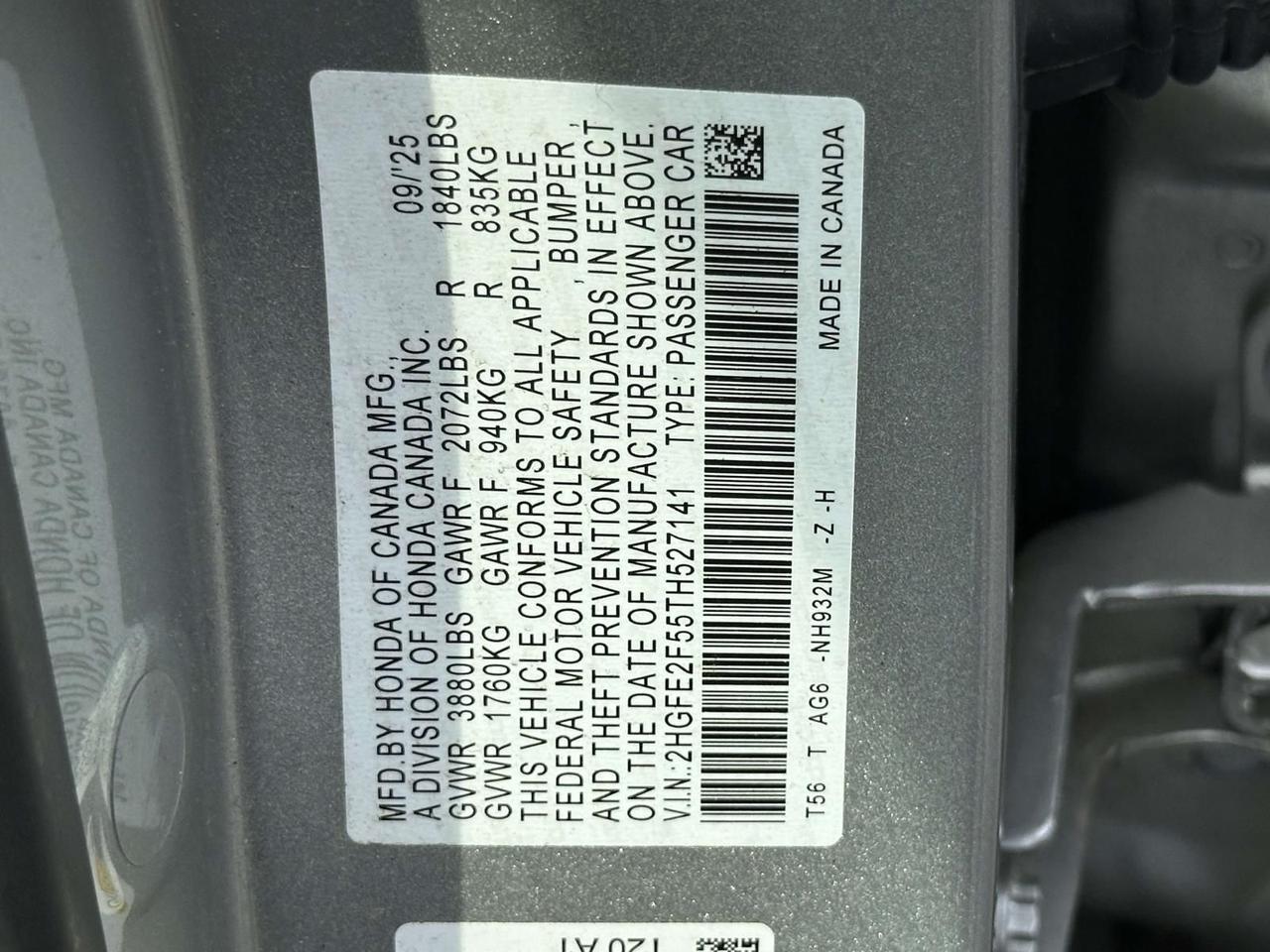 2026 Honda Civic Sport Alexandria VA