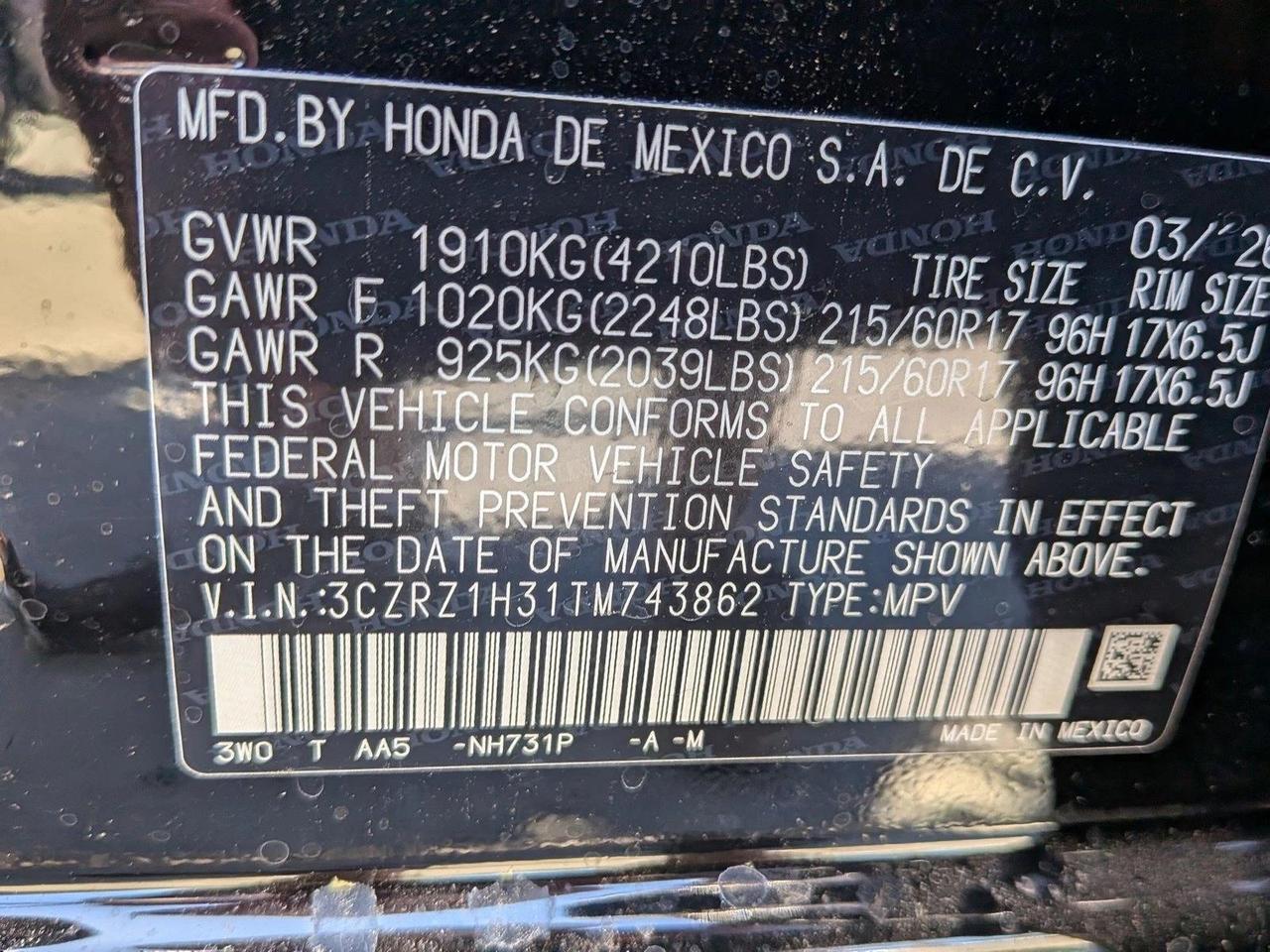 2026 Honda HR-V LX Roseville CA