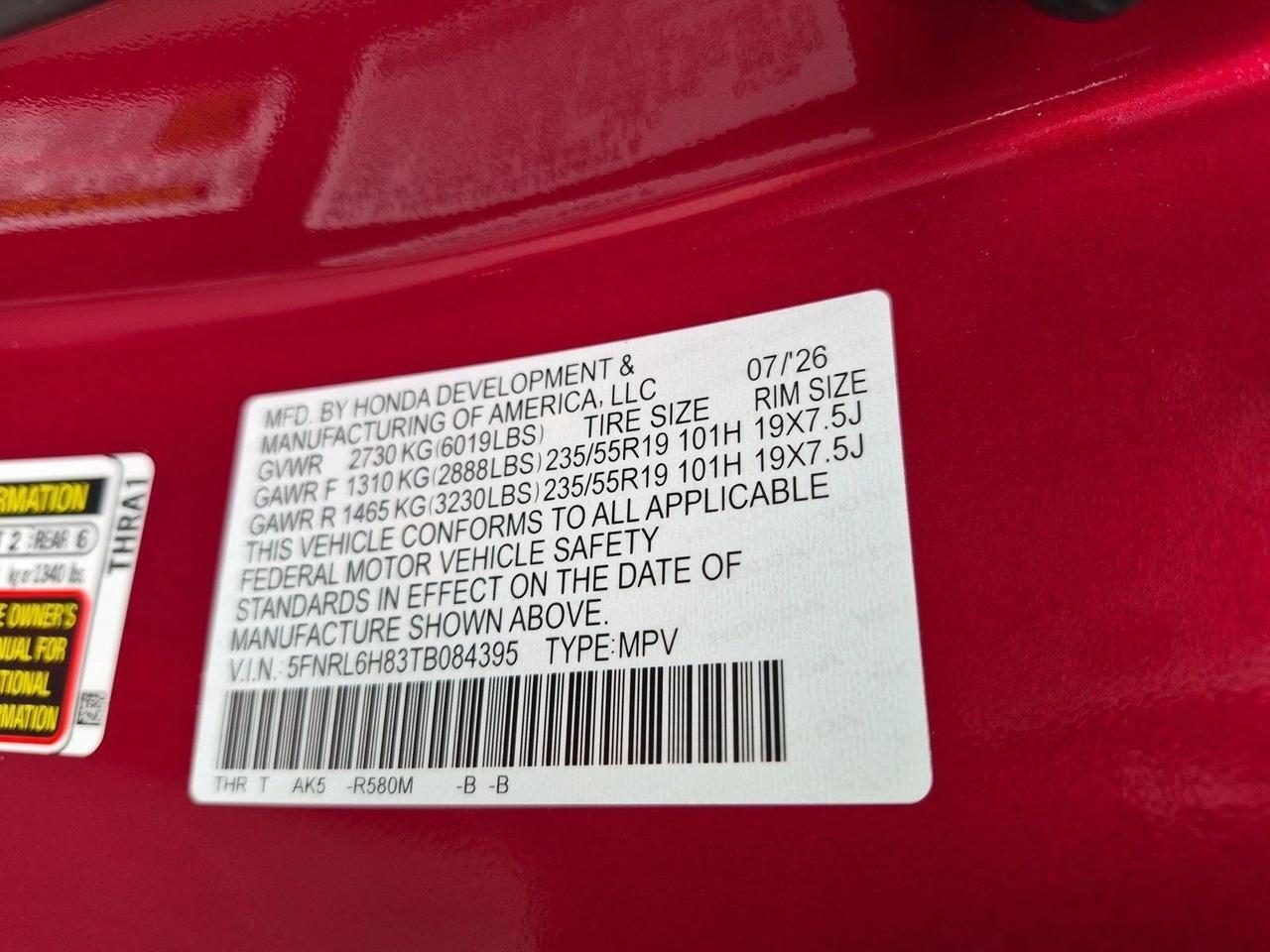 2026 Honda Odyssey Touring Roseville CA