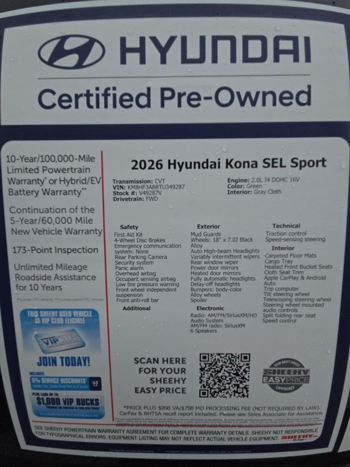 2026 Hyundai Kona SEL Sport Waldorf MD
