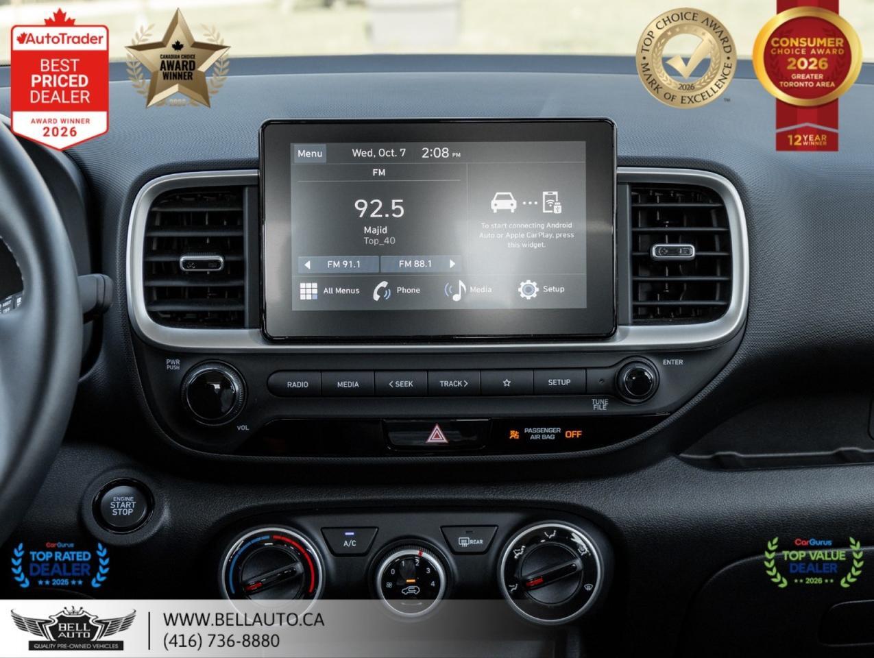 2026 Hyundai Venue Preferred | B.CAM | HTD SEATS | WRLSCHRGR | ONEOWNER | NOACCIDENT Toronto ON