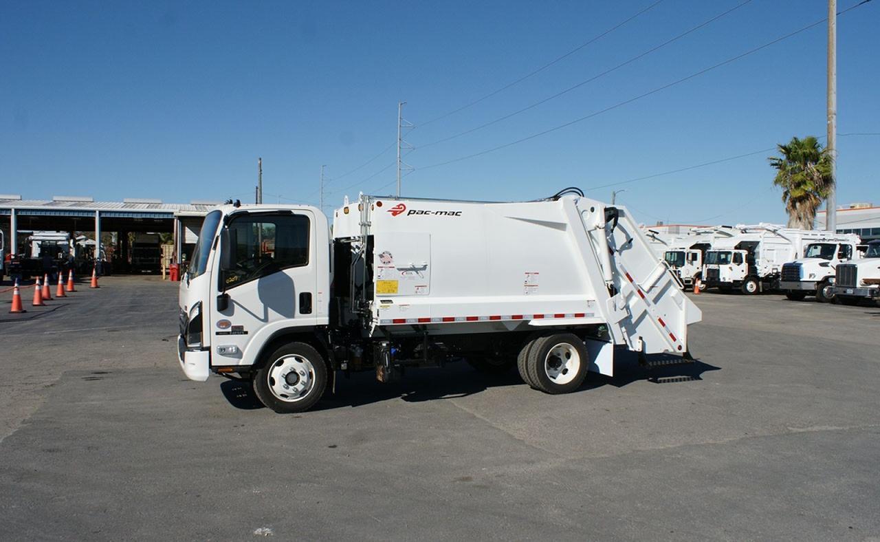 2026 Isuzu NRR 8 Yard Pac Mac Rear Loader Garbage Truck Tampa FL