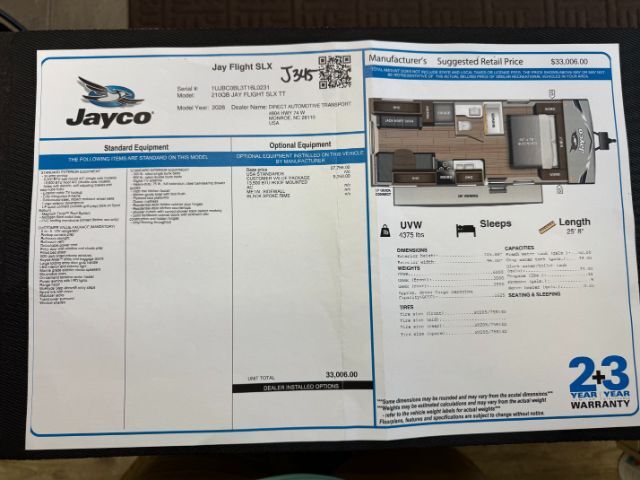 2026 JAYCO JAY FLIGHT SLX 210QB Monroe NC