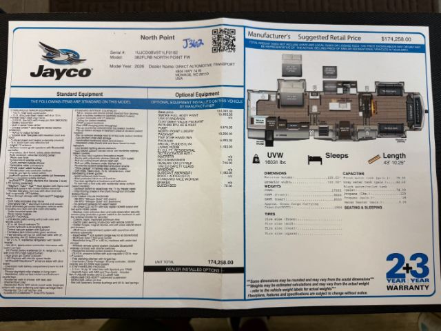2026 JAYCO NORTH POINT 382FLRB 382FLRB