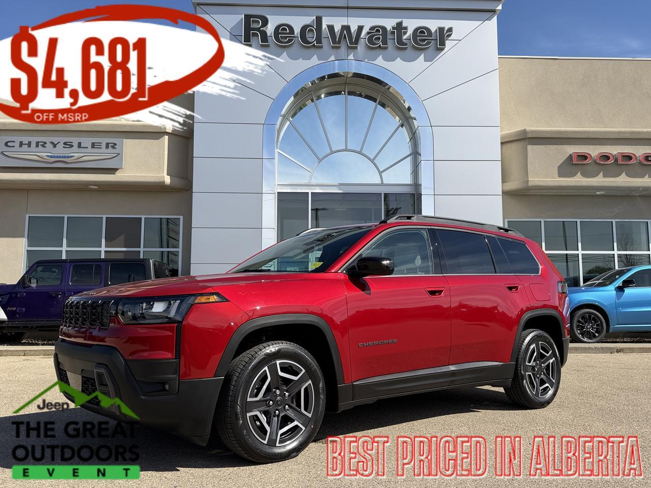 2026 Jeep Cherokee Laredo 4x4 | Turbo Hybrid | Red Hot Pearl | Heated Seats | Remote Start | Backup Camera | Towing