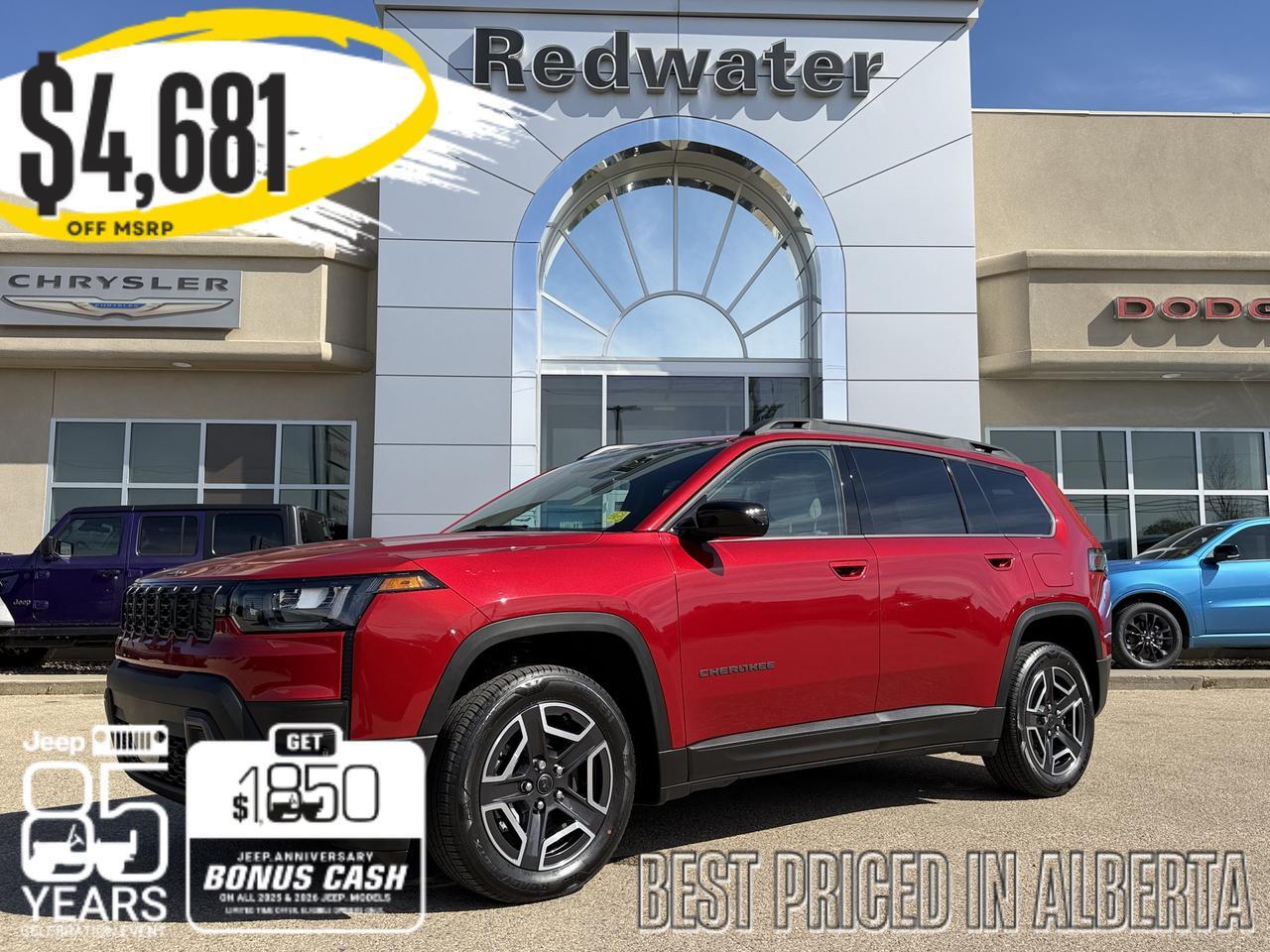 2026 Jeep Cherokee Laredo 4x4 | Turbo Hybrid | Red Hot Pearl | Heated Seats | Remote Start | Backup Camera | Towing