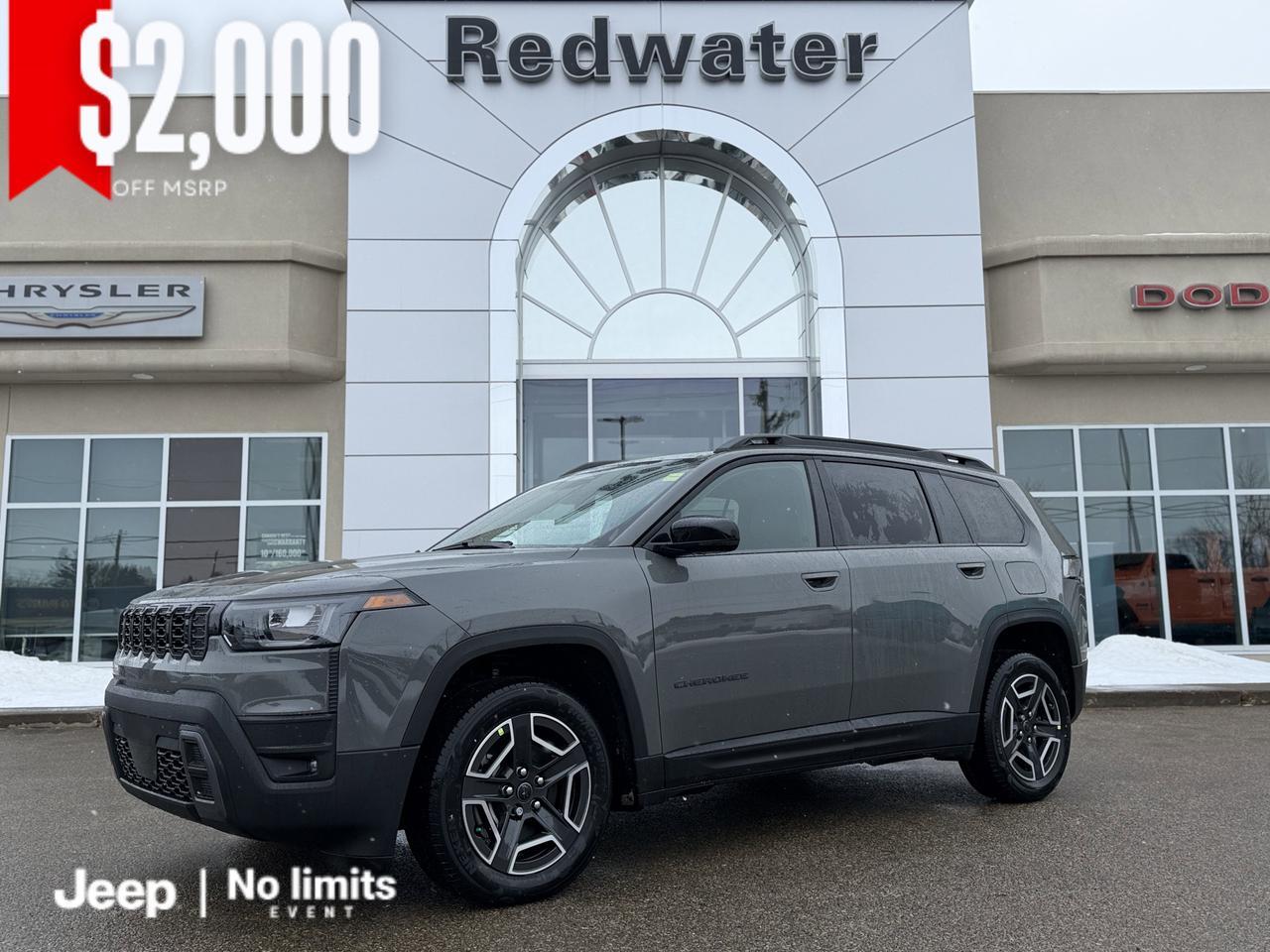 2026 Jeep Cherokee Limited 4x4 Turbo Hybrid | Pano Sunroof | Heated Seats | Remote Start | Rear Camera | Towing