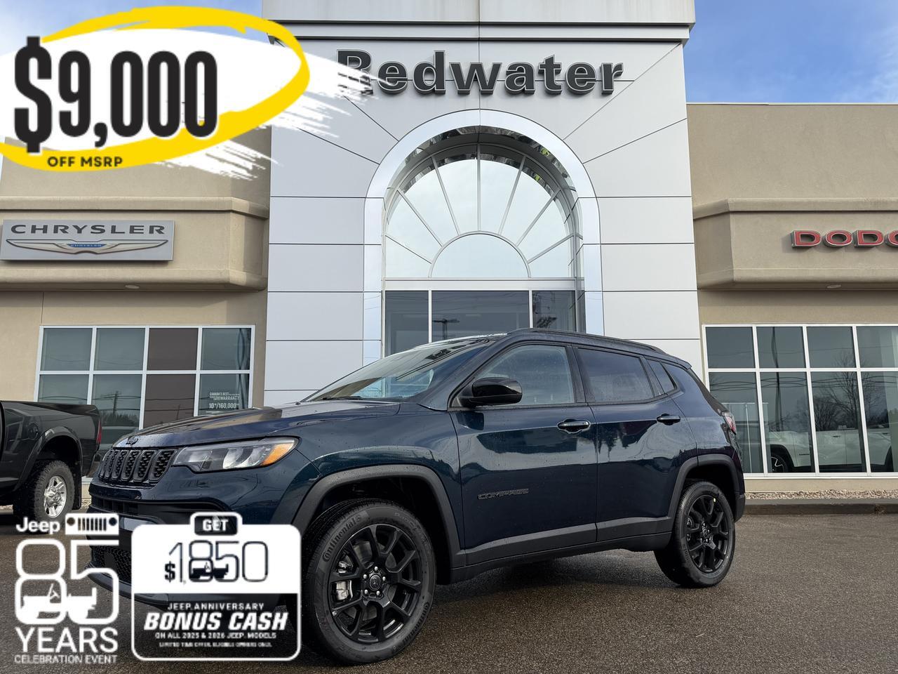 2026 Jeep Compass North 4x4 | 2L Turbo | Fathom Blue Pearl | Heated Seats | Remote Start | Backup Camera | Bluetooth