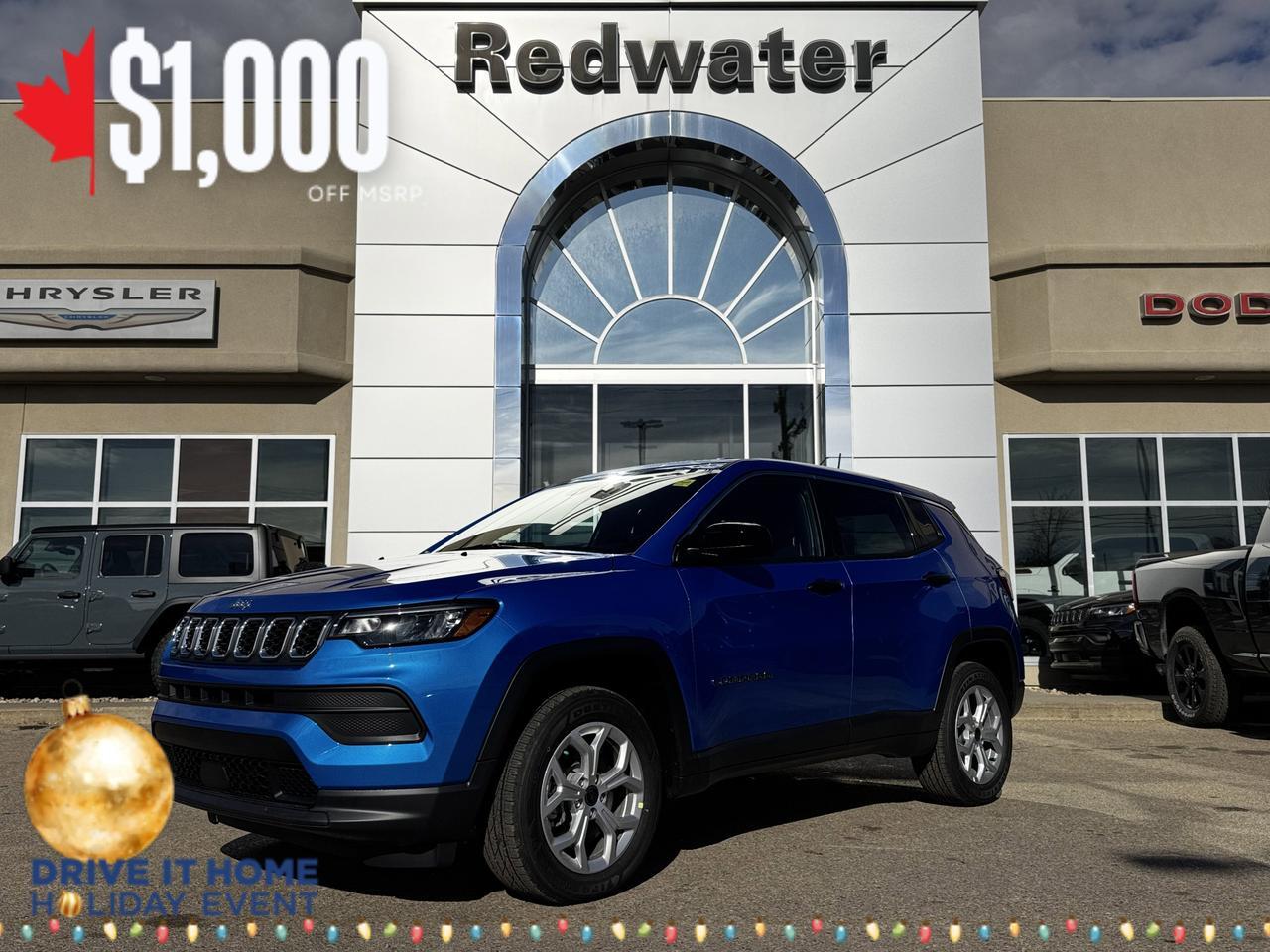 2026 Jeep Compass Sport 4x4 | 2L Turbo | Hydro Blue Pearl | Backup Camera | Heated Seats
