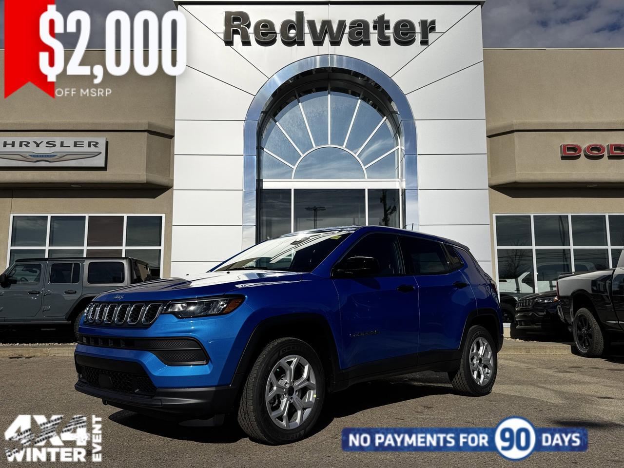 2026 Jeep Compass Sport 4x4 | 2L Turbo | Hydro Blue Pearl | Backup Camera | Heated Seats