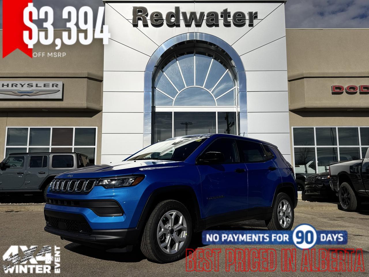 2026 Jeep Compass Sport 4x4 | 2L Turbo | Hydro Blue Pearl | Backup Camera | Heated Seats