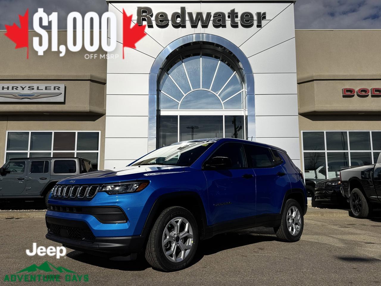 2026 Jeep Compass Sport 4x4 | 2L Turbo | Hydro Blue Pearl | Backup Camera | Heated Seats