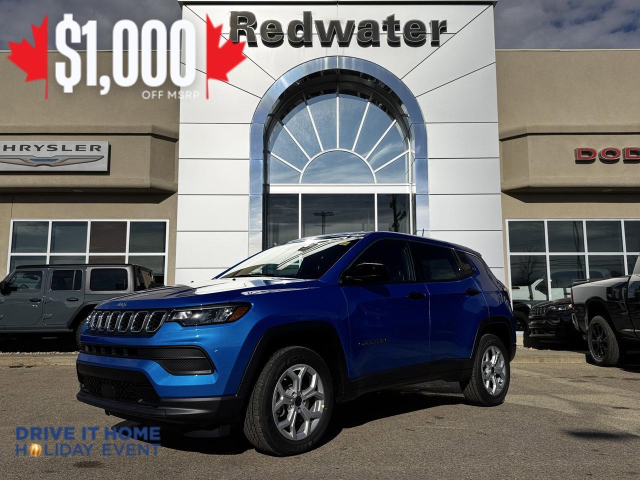 2026 Jeep Compass Sport 4x4 | 2L Turbo | Hydro Blue Pearl | Backup Camera | Heated Seats