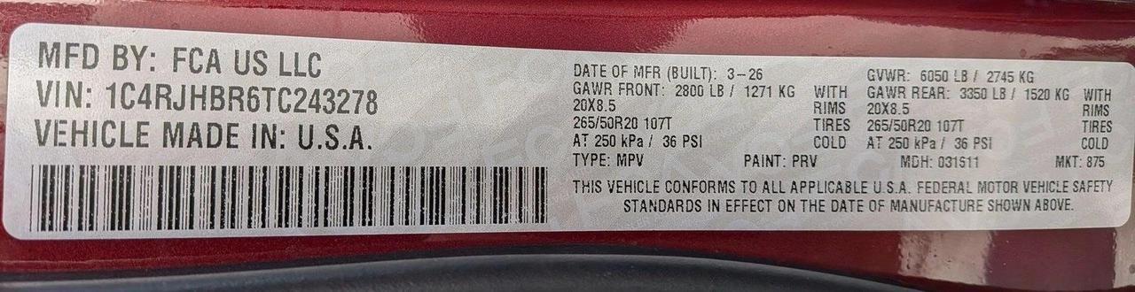 2026 Jeep Grand Cherokee Limited Reserve Roseville CA