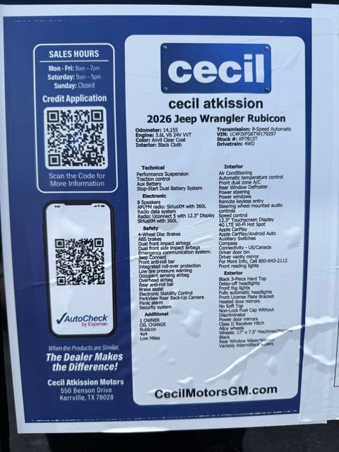2026 Jeep Wrangler Rubicon Kerrville TX
