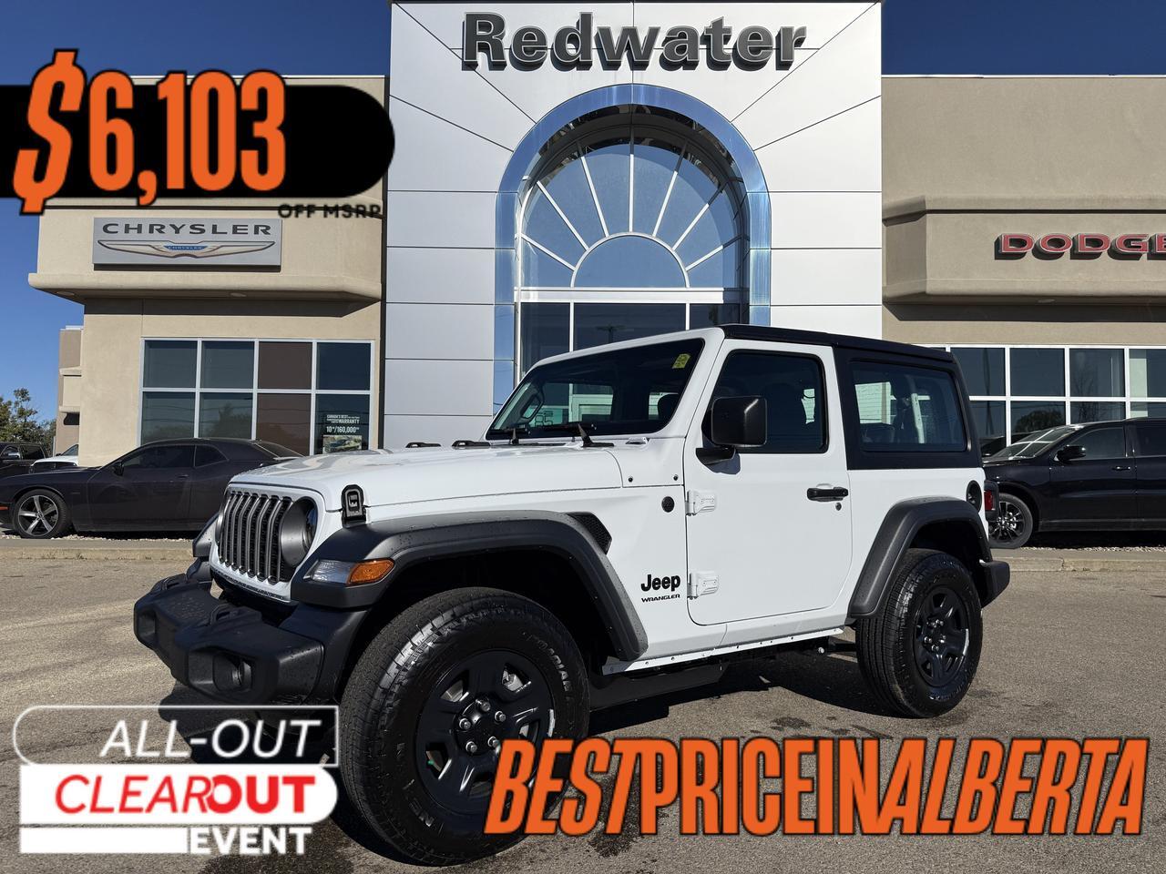 2026 Jeep Wrangler Sport 4x4 | 2L Turbo | 3 Piece Hardtop | Backup Camera | 17IN Black Wheels | 2 Door