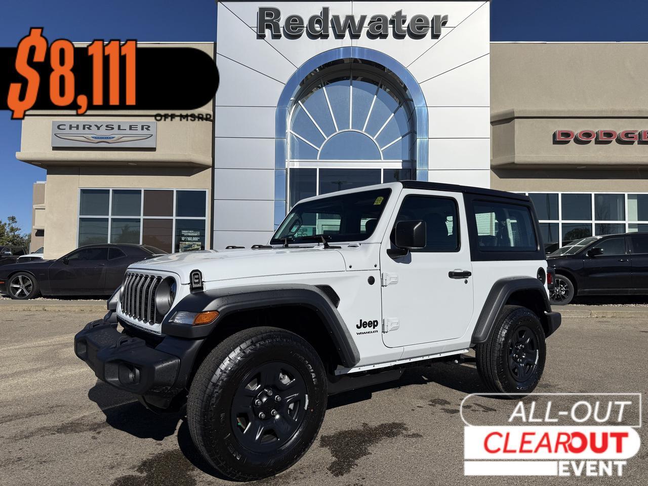 2026 Jeep Wrangler Sport 4x4 | 2L Turbo | 3 Piece Hardtop | Backup Camera | 17IN Black Wheels | 2 Door