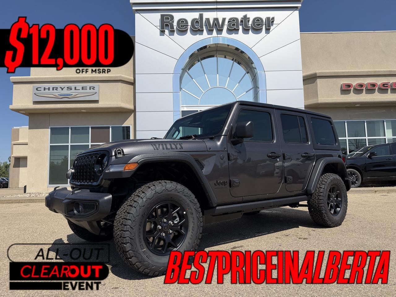 2026 Jeep Wrangler Willys 4 Door 4x4 | 33IN Off Road Tires | Uconnect 5 | Off Road Plus Mode | V6 Engine