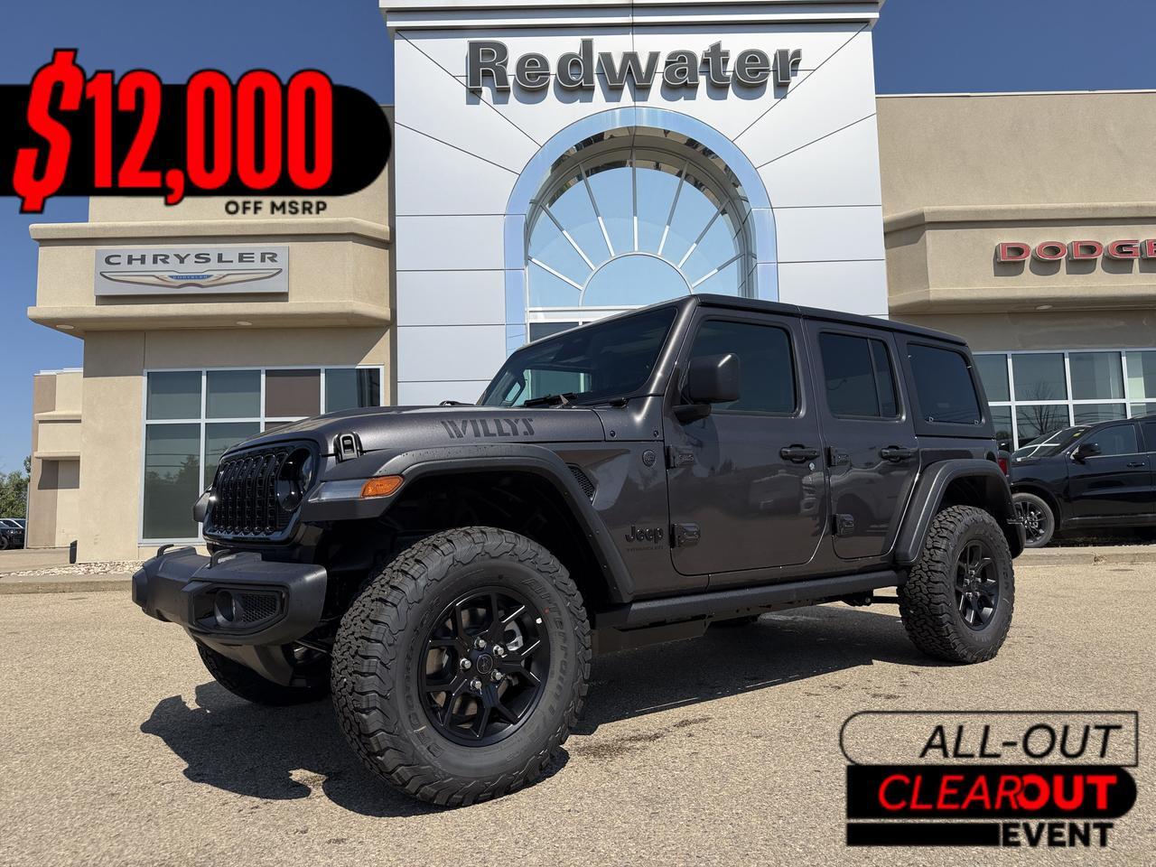 2026 Jeep Wrangler Willys 4 Door 4x4 | 33IN Off Road Tires | Uconnect 5 | Off Road Plus Mode | V6 Engine