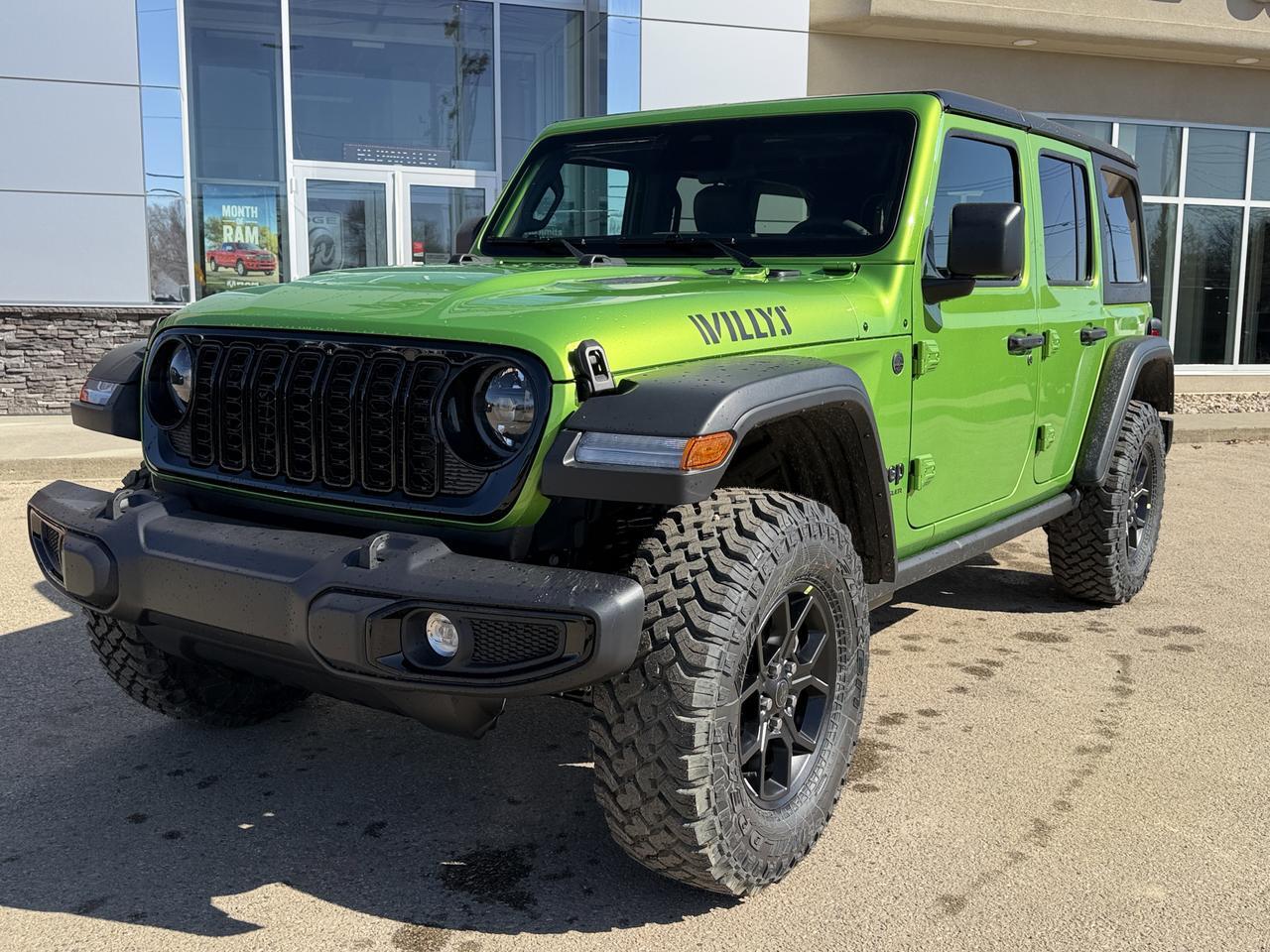 2026 Jeep Wrangler Willys 4x4 | V6 | 33IN Off Road Tires | Leather Heated Seats | Remote Start | Mojito Redwater AB