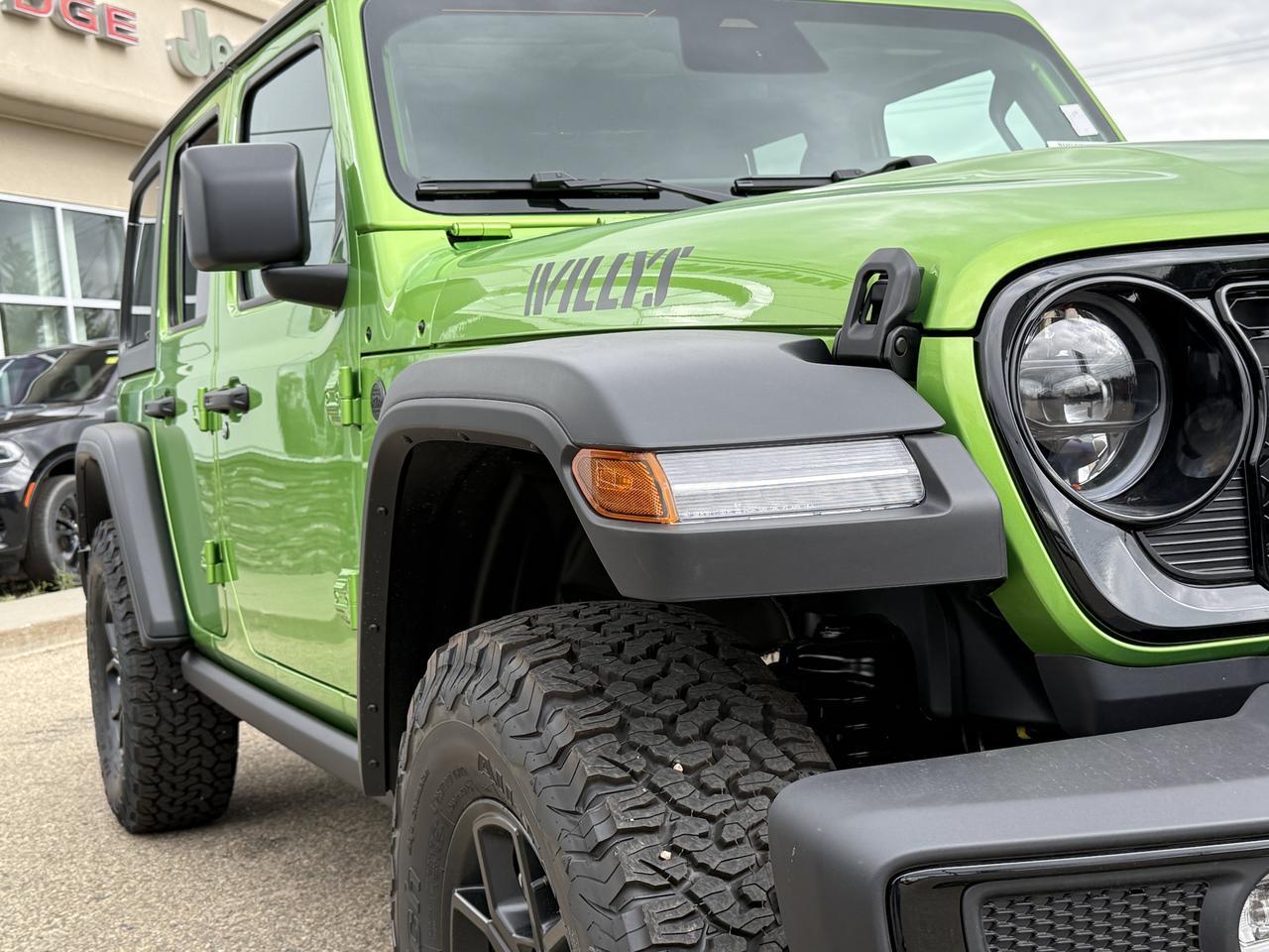 2026 Jeep Wrangler Willys 4x4 | V6 Pentastar | Mojito | Black Leather | Black Freedom 3 Piece Hardtop | 12IN Display Redwater AB