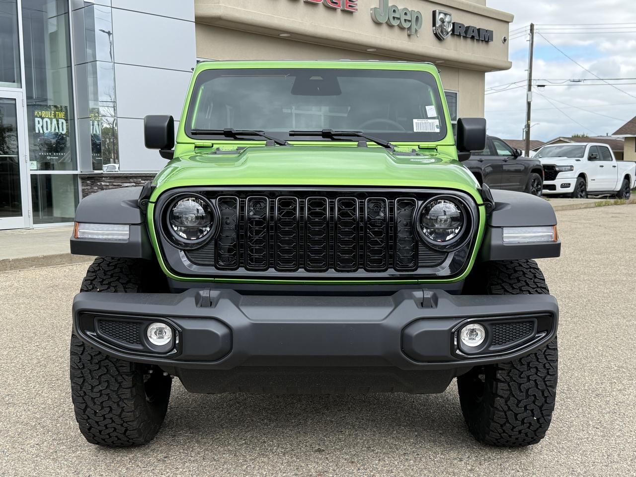 2026 Jeep Wrangler Willys 4x4 | V6 Pentastar | Mojito | Black Leather | Black Freedom 3 Piece Hardtop | 12IN Display Redwater AB