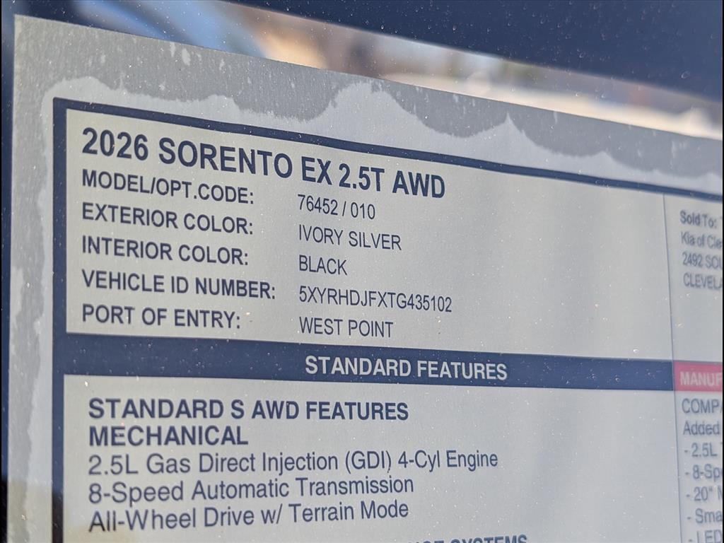 2026 Kia Sorento EX Chattanooga TN