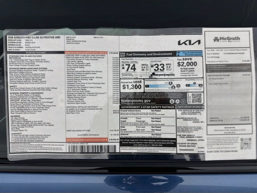 2026 Kia Sorento Plug-In Hybrid SX Prestige Willowbrook IL