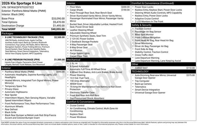 2026 Kia Sportage X-Line Raleigh NC