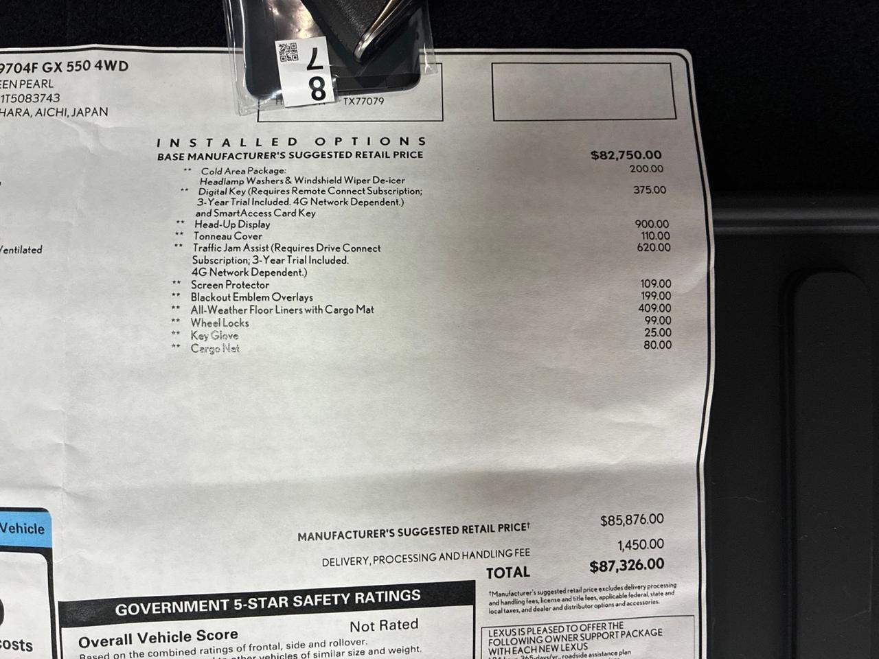 2026 Lexus GX550 Luxury+, 2nd Row Bench, Traffic Jam Assist, HUD, Cold Area Pkg, Digital Key Houston TX