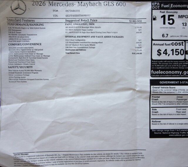 2026 Mercedes-Benz GLS 600 Maybach *ONLY 2700 MILES* *REAR ENTERTAINMENT PACKAGE* San Diego CA