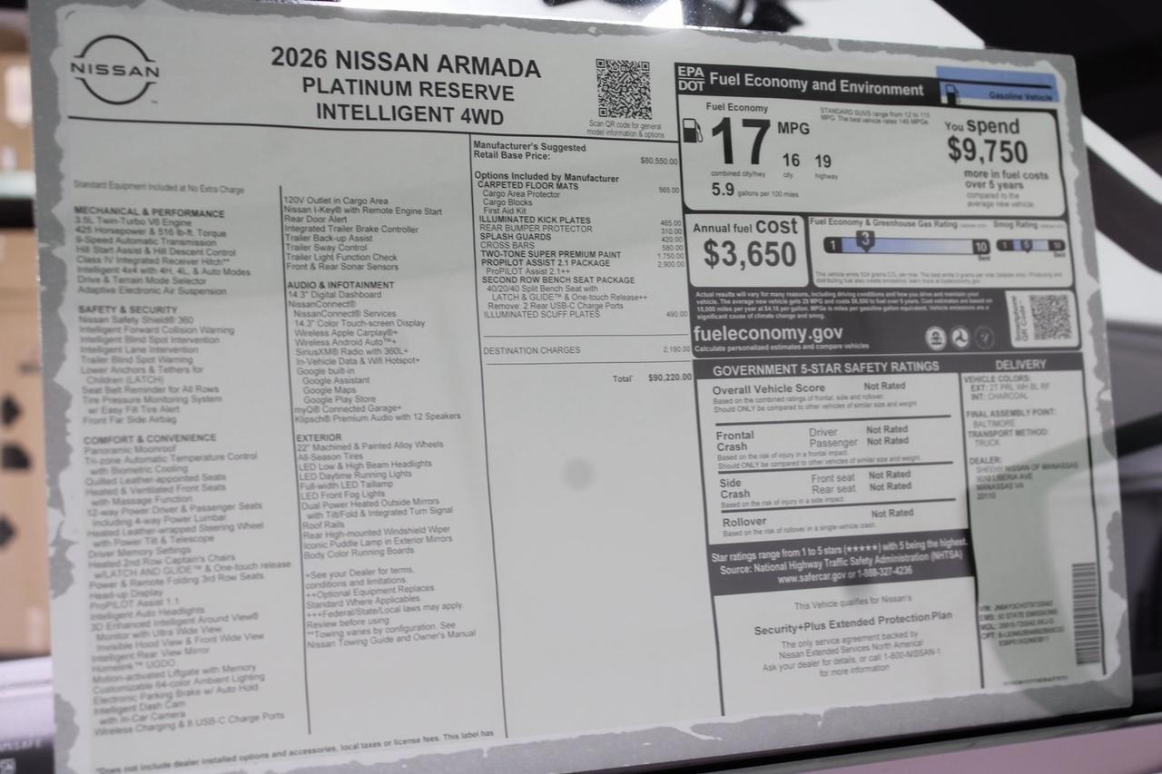 2026 Nissan Armada Platinum Reserve Manassas VA