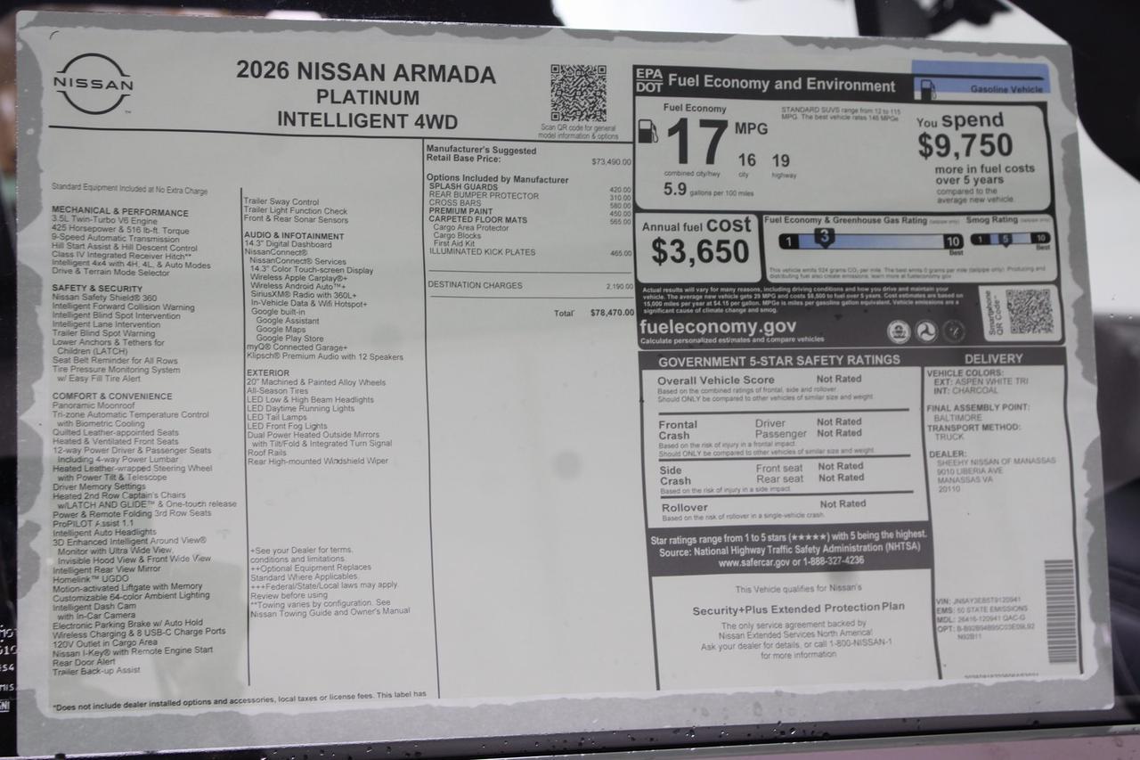 2026 Nissan Armada Platinum Manassas VA