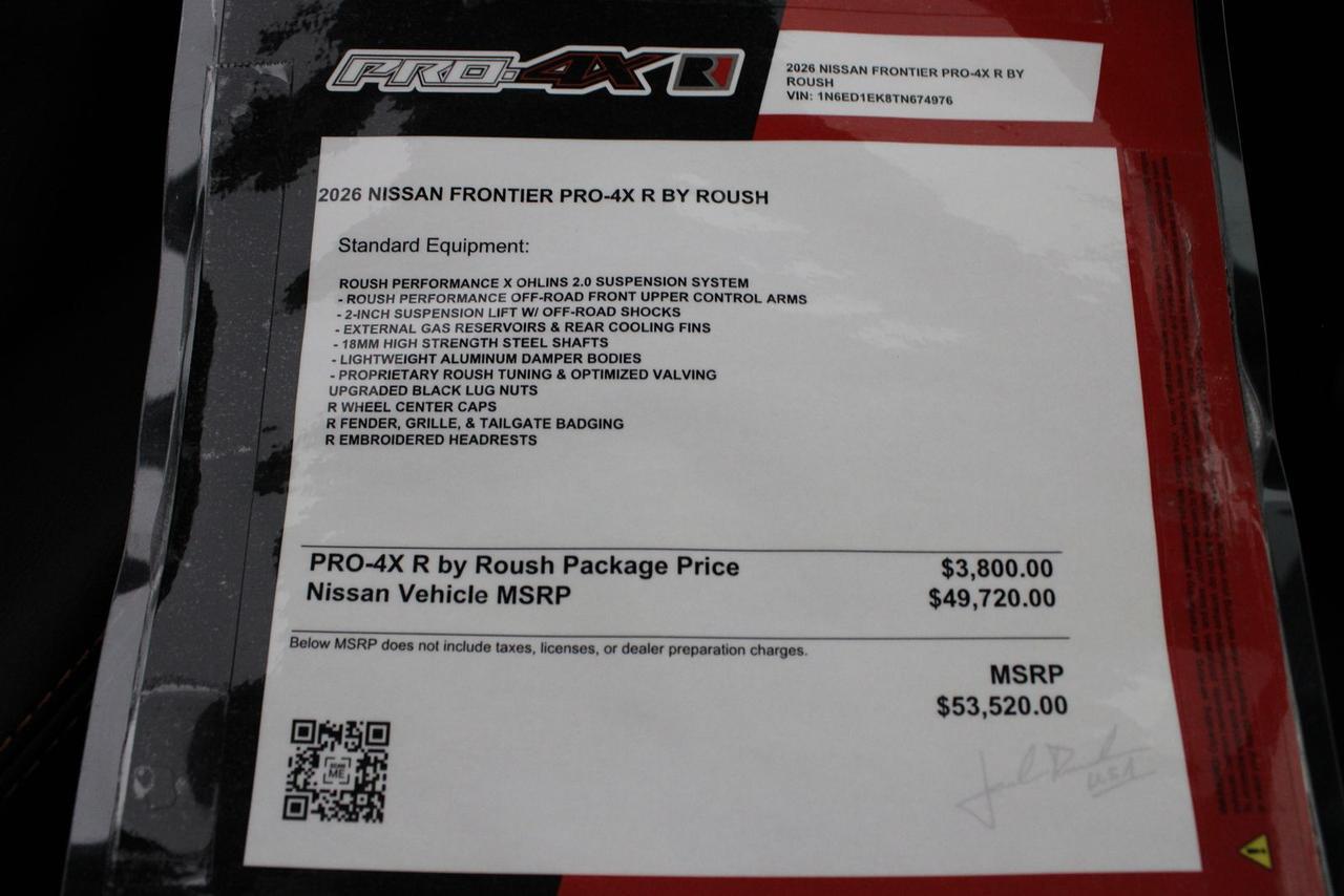 2026 Nissan Frontier PRO-4X w/R Package Manassas VA