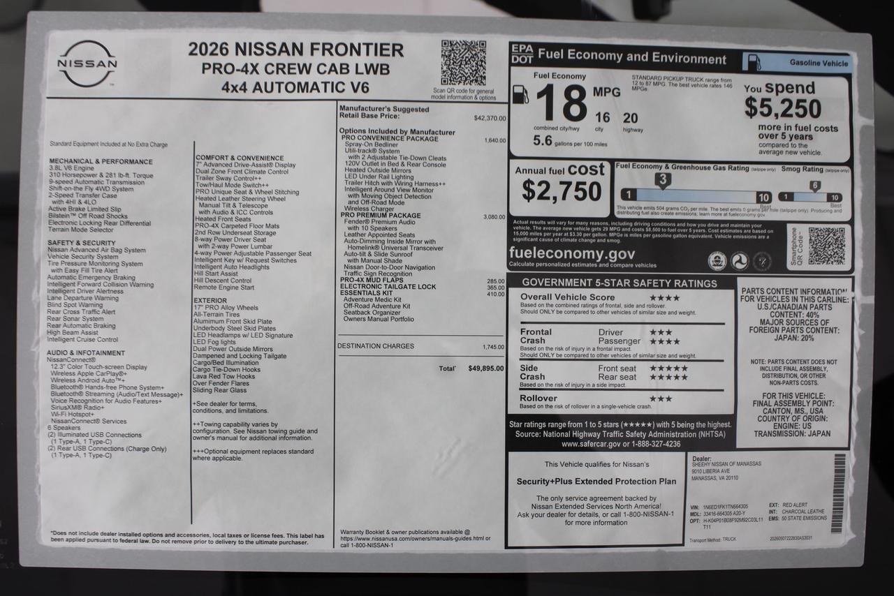 2026 Nissan Frontier PRO-4X Glen Burnie MD
