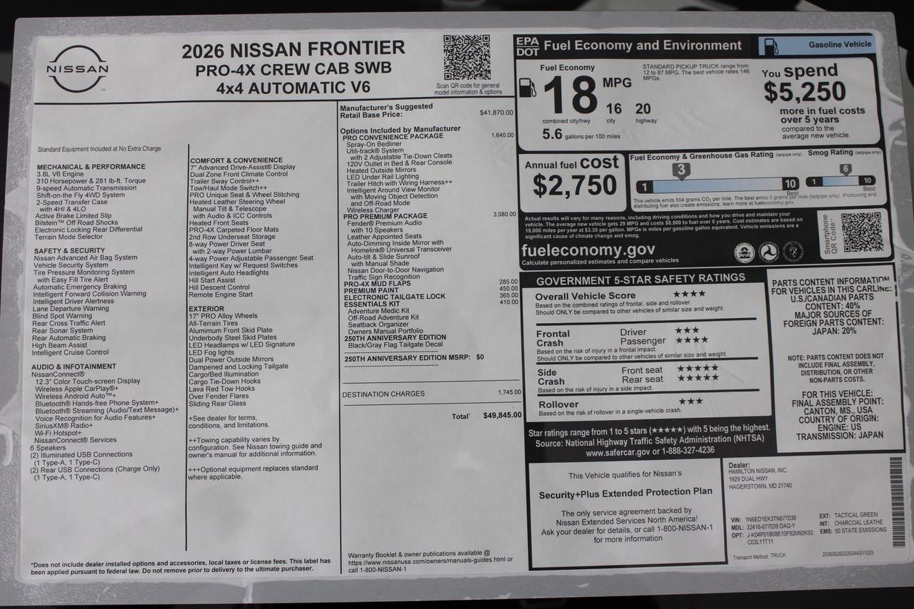 2026 Nissan Frontier PRO-4X Manassas VA