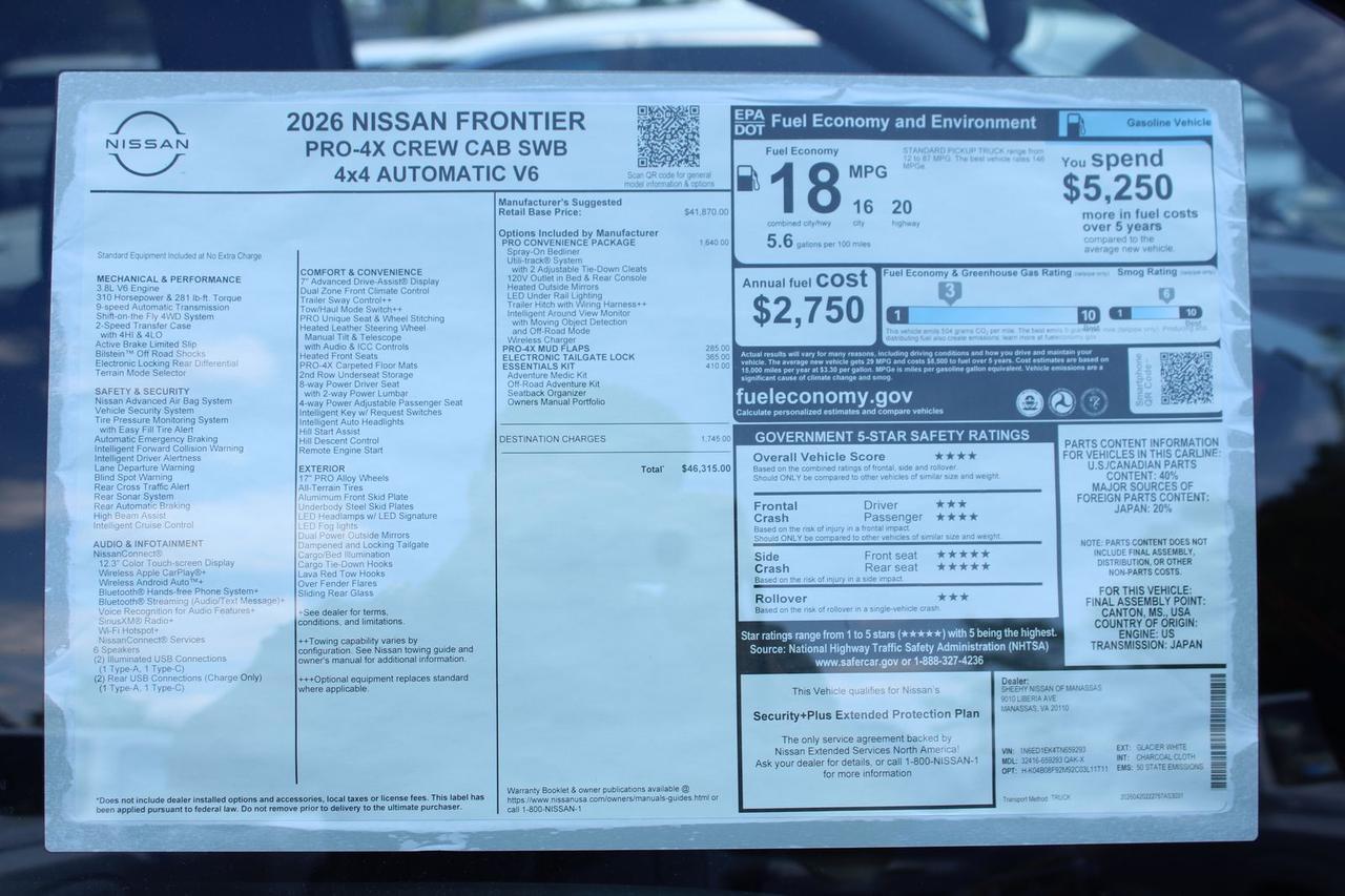 2026 Nissan Frontier PRO-4X Manassas VA