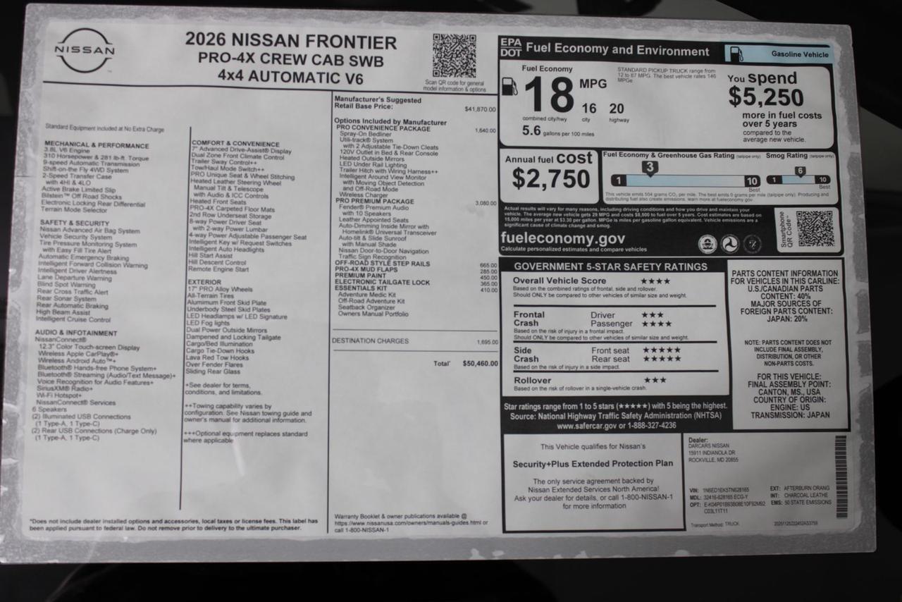 2026 Nissan Frontier PRO-4X Manassas VA