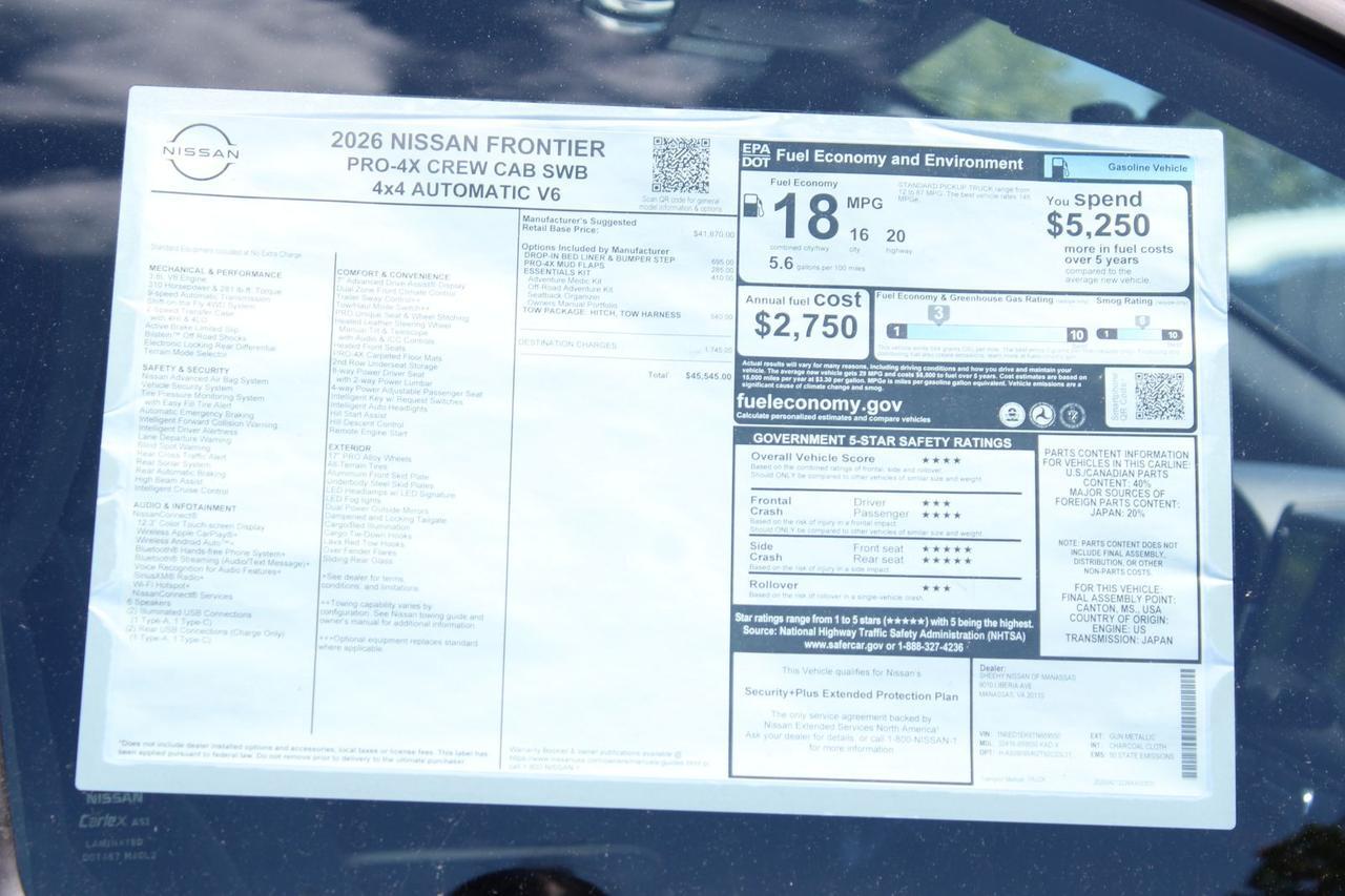 2026 Nissan Frontier PRO-4X Manassas VA