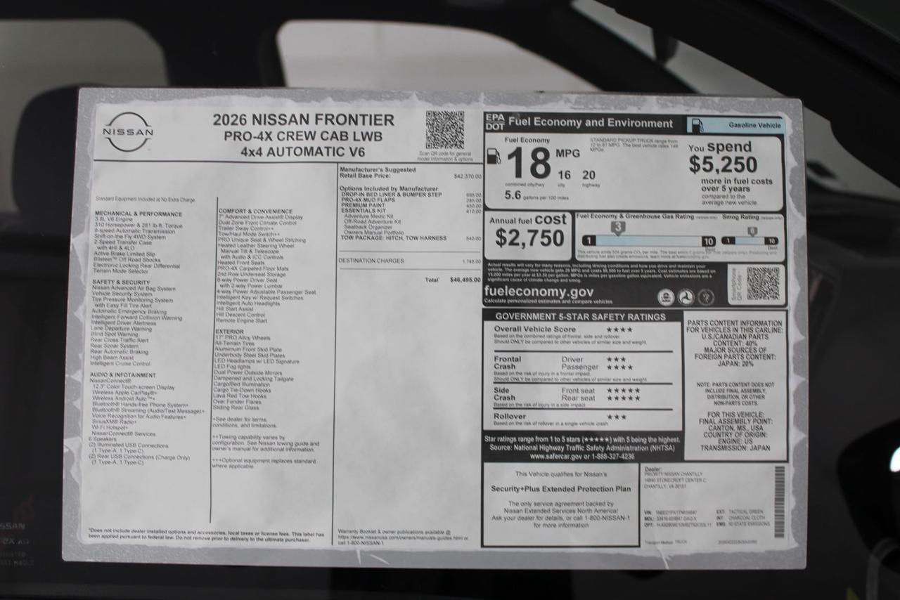 2026 Nissan Frontier PRO-4X Manassas VA