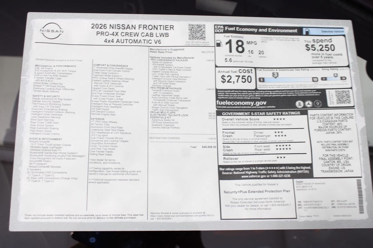 2026 Nissan Frontier PRO-4X Manassas VA