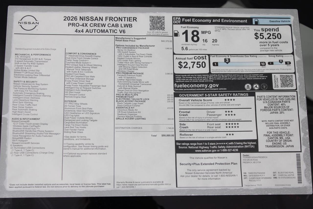 2026 Nissan Frontier PRO-4X Manassas VA