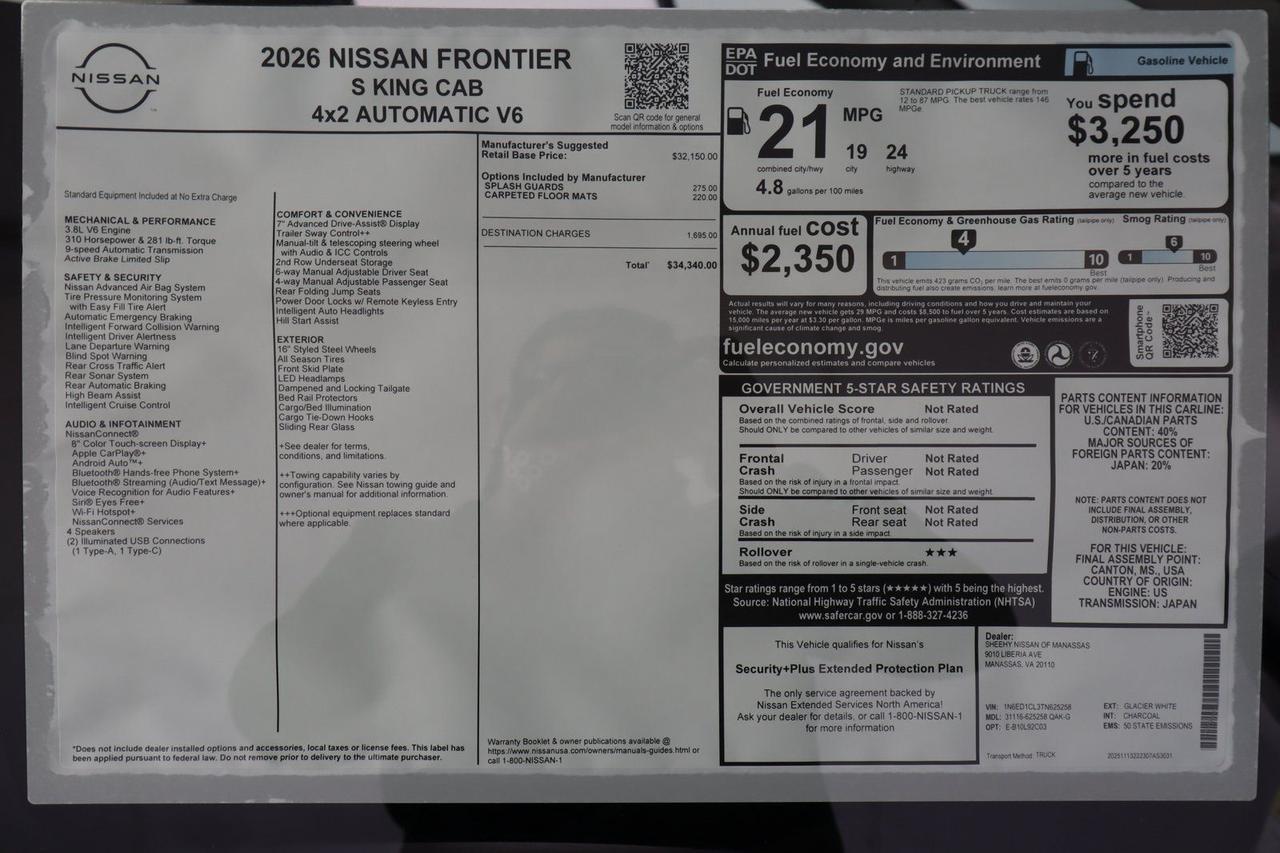 2026 Nissan Frontier S Glen Burnie MD