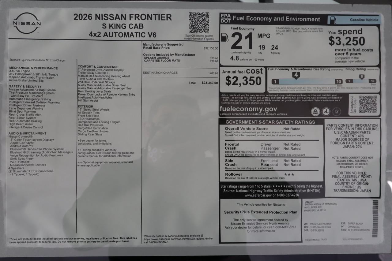 2026 Nissan Frontier S Manassas VA